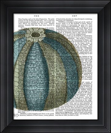 Framed Blue Corals and Sea Urchins I Print