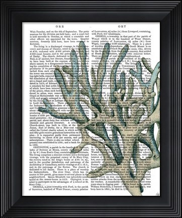 Framed Blue Corals and Sea Urchins III Print