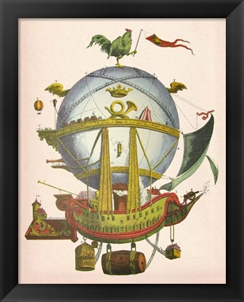Framed Minerve Hot Air Balloon Print