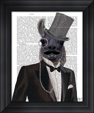 Framed Llama in Tuxedo Print