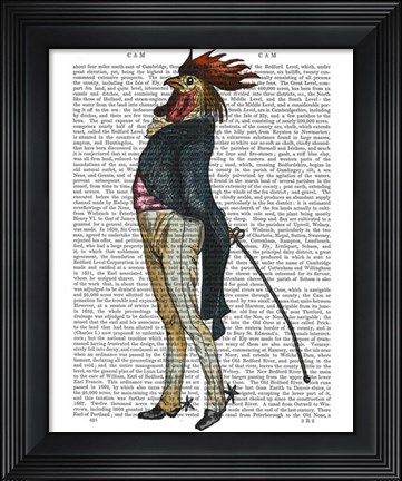 Framed Cockerel with Spurs Print