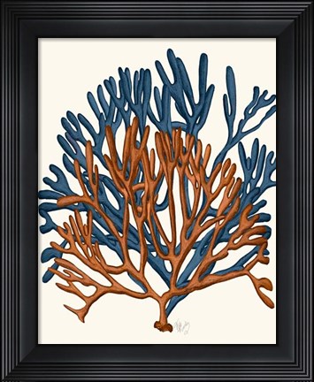 Framed Blue and Orange Corals a Print