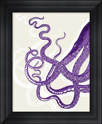 Framed Octopus Tentacles Purple And White Print