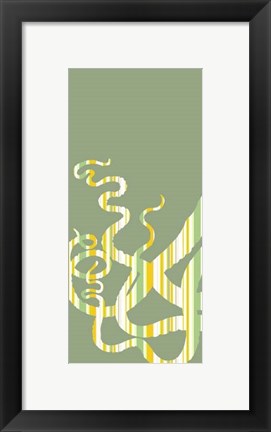 Framed Octopus Striped on Green Print