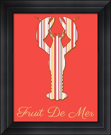 Framed Fruit De Mer Lobster on Coral Print