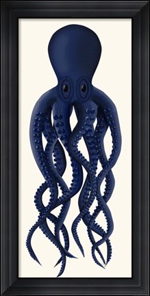 Framed Giant Octopus Blue Print