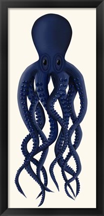 Framed Giant Octopus Blue Print