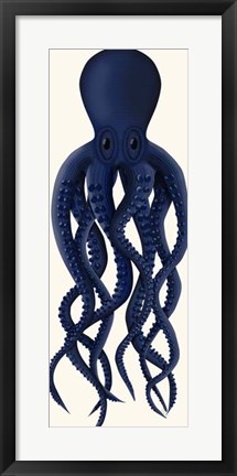 Framed Giant Octopus Blue Print