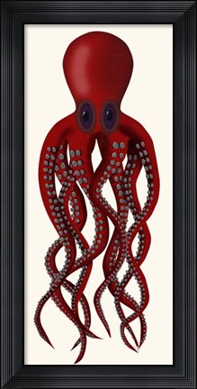Framed Giant Octopus Red Print