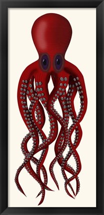 Framed Giant Octopus Red Print