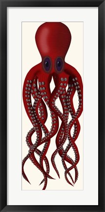 Framed Giant Octopus Red Print