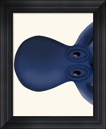 Framed Giant Octopus Blue Triptych a Print