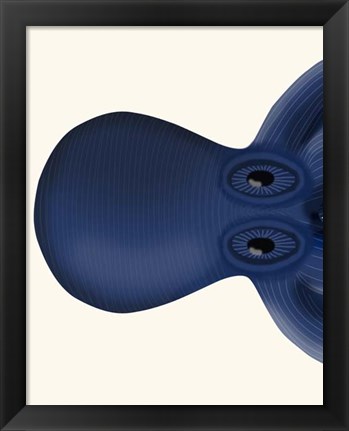 Framed Giant Octopus Blue Triptych a Print