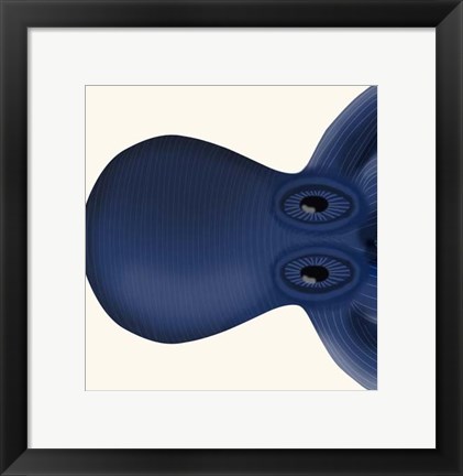 Framed Giant Octopus Blue Triptych a Print