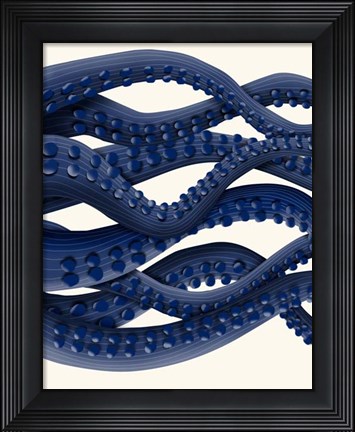Framed Giant Octopus Blue Triptych b Print