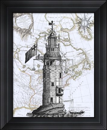 Framed Winstanley Eddystone Lighthouse Print
