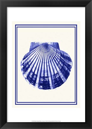 Framed Mixed Nautical Blue on Cream d Print