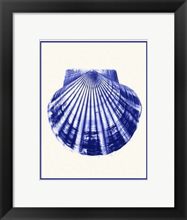 Framed Mixed Nautical Blue on Cream d Print