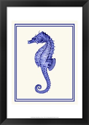 Framed Mixed Nautical Blue on Cream e Print