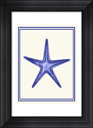 Framed Mixed Nautical Blue on Cream f Print