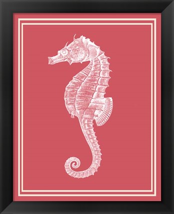 Framed Mixed Nautical White on Coral c Print