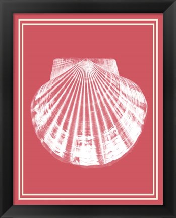 Framed Mixed Nautical White on Coral e Print