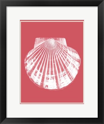 Framed Mixed Nautical White on Coral e Print