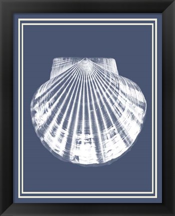 Framed Mixed Nautical White on Indigo Blue b Print