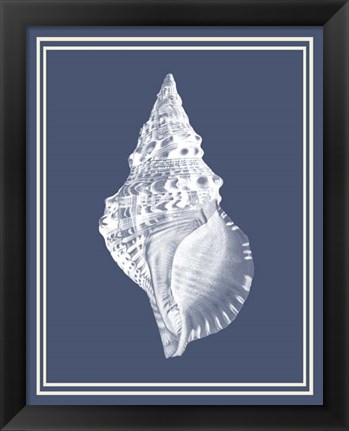 Framed Mixed Nautical White on Indigo Blue c Print