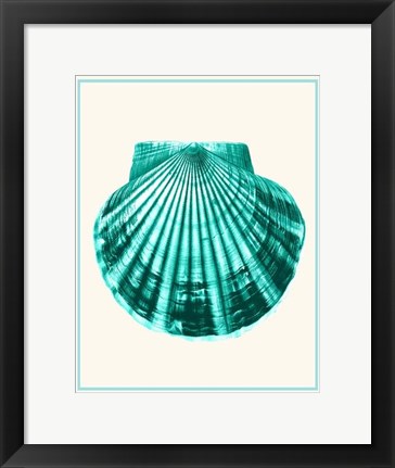 Framed Mixed Nautical Turquoise on Cream d Print