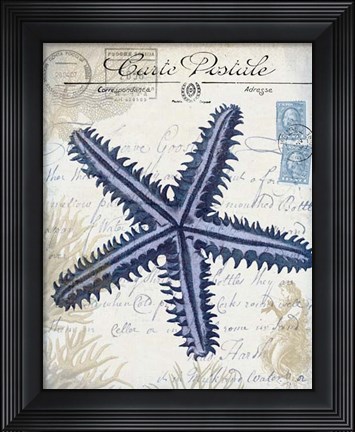 Framed Seaside Postcard Cream a Print