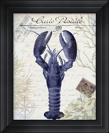 Framed Seaside Postcard Cream d Print