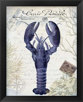 Framed Seaside Postcard Cream d Print