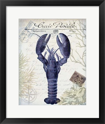 Framed Seaside Postcard Cream d Print