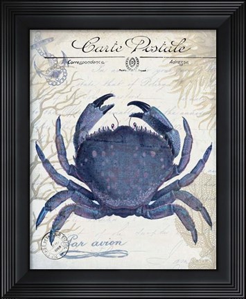 Framed Seaside Postcard Cream e Print