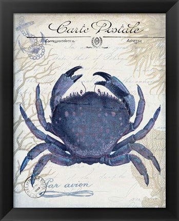 Framed Seaside Postcard Cream e Print
