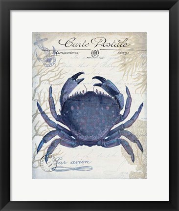 Framed Seaside Postcard Cream e Print