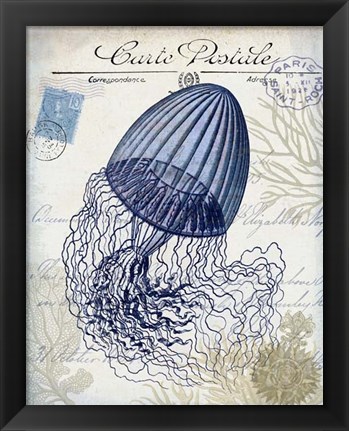 Framed Seaside Postcard Cream f Print