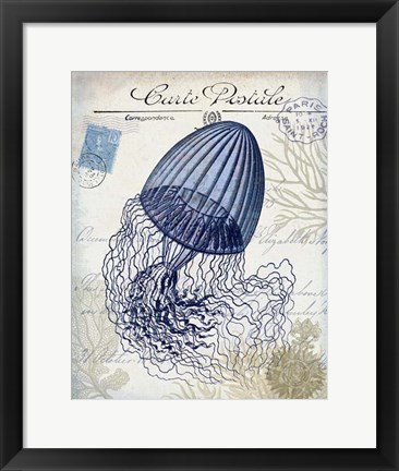 Framed Seaside Postcard Cream f Print