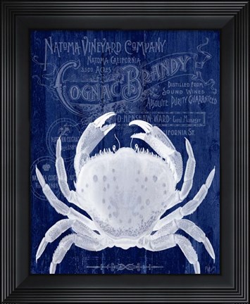 Framed Crab Prohibition Crab On Blue Print