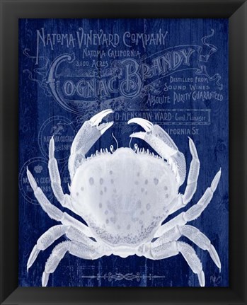 Framed Crab Prohibition Crab On Blue Print