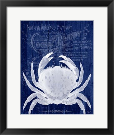 Framed Crab Prohibition Crab On Blue Print