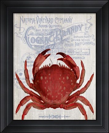 Framed Crab Prohibition Crab On White Print