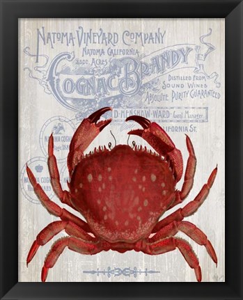 Framed Crab Prohibition Crab On White Print