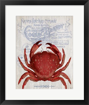 Framed Crab Prohibition Crab On White Print