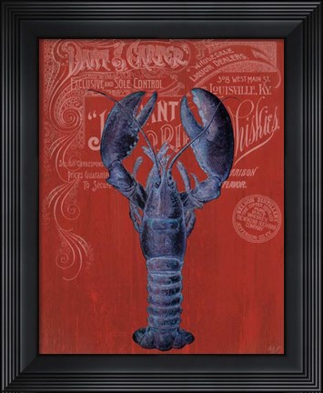 Framed Lobster Prohibition Lobster On Red Print