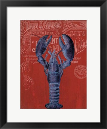Framed Lobster Prohibition Lobster On Red Print
