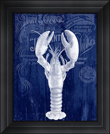 Framed Lobster Prohibition Lobster On Blue Print