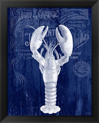 Framed Lobster Prohibition Lobster On Blue Print