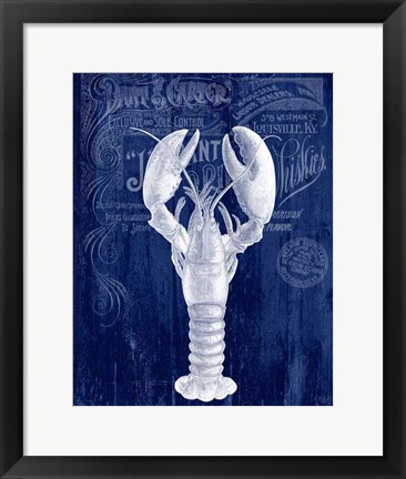 Framed Lobster Prohibition Lobster On Blue Print
